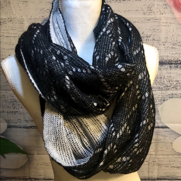 Nicole Marckq Accessories - Nicole Marciano Knit Infinity Scarf - Blk & Gray